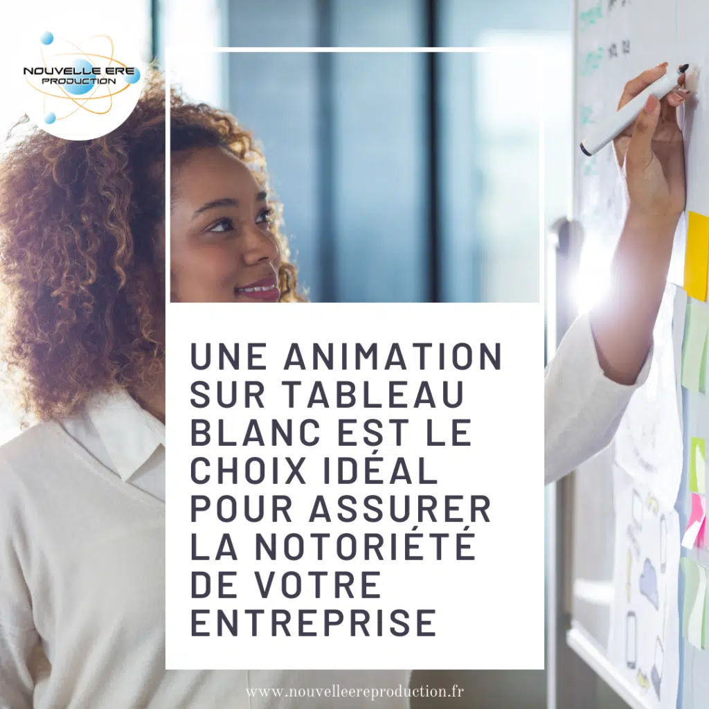 Une animation sur tableau blanc est le choix idéal pour assurer la notoriété de votre entreprise.