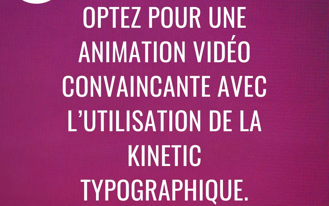 Optez pour une animation vidéo convaincante avec l’utilisation de la kinetic typographique.